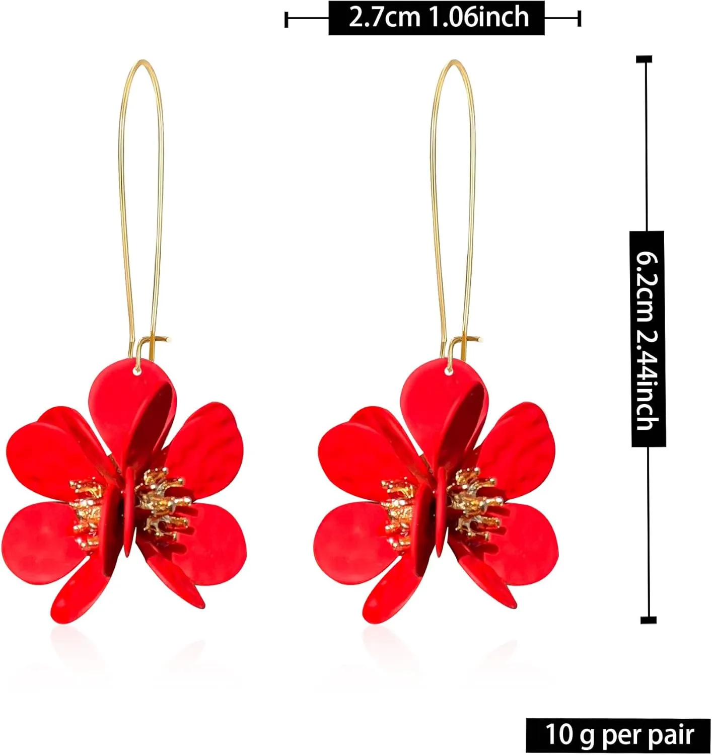 YUNXI Flower Cluster Hoop Earrings for Women Unique Handmade Floral Cute and Fun Flower Dangle Earrings for Women Gifts